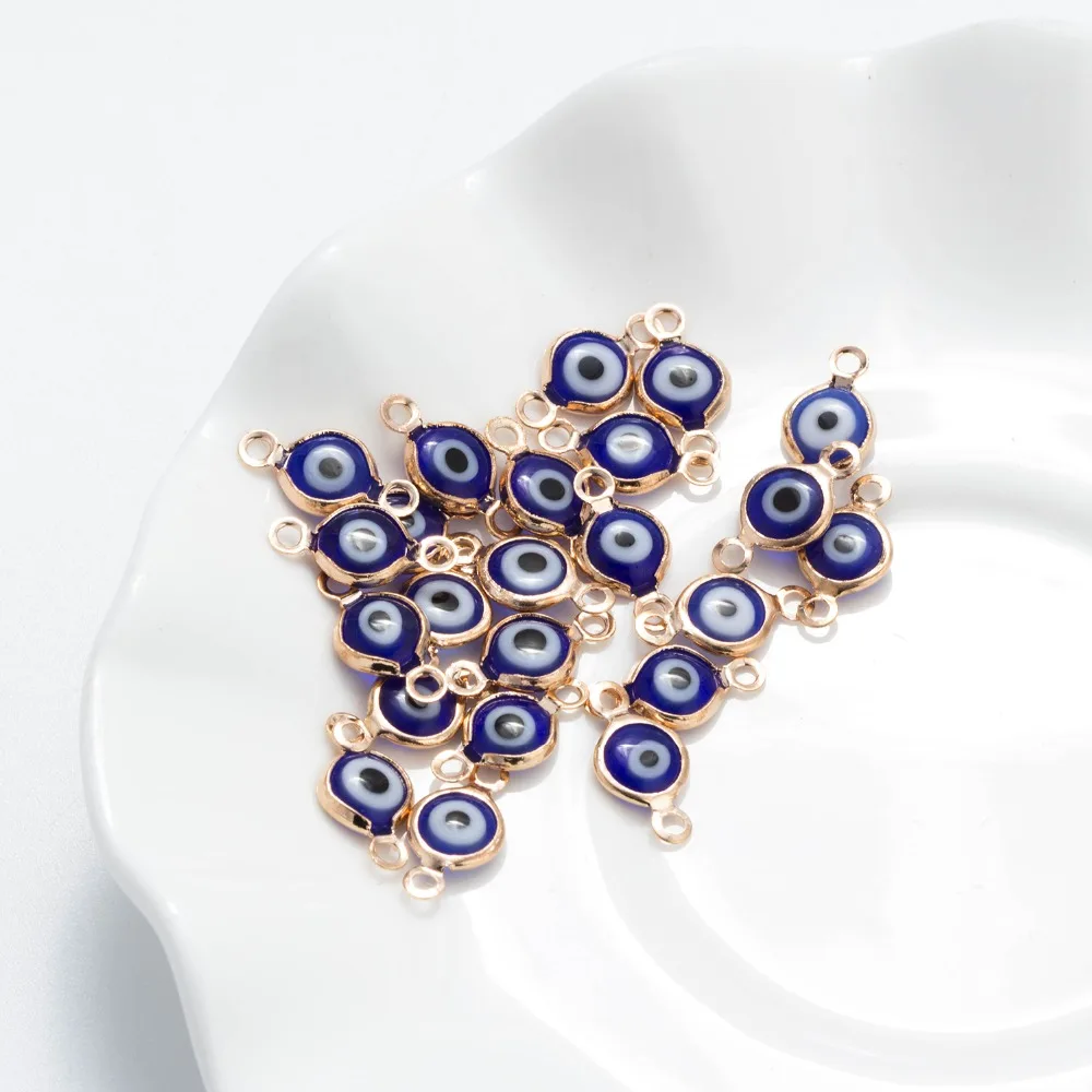 MEIBEADS 10 шт./лот синий сглаза бусины соединители ювелирные изделия аксессуары подходят для Diy сглаза ножной браслет ожерелья подвески