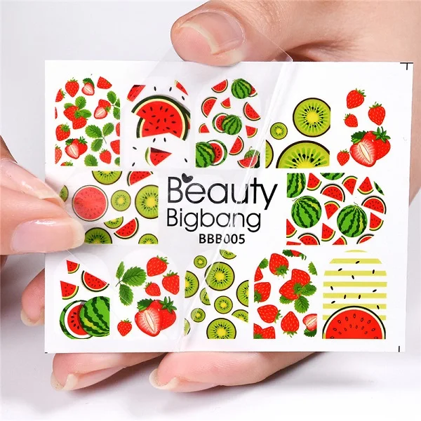 BBB005 BeautyBigBang, 2 шт, 3D наклейки для ногтей, переводные наклейки с водой, мороженое, торт, дизайн, сделай сам, Переводные картинки, слайдеры, наклейки для ногтей, украшения - Цвет: BBB005