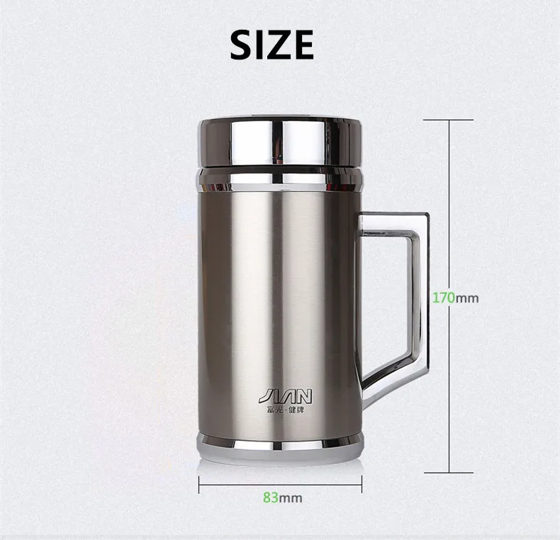 480ML Thermos Mug Double Wall Stainless Steel Vacuum Flask Thermoses Insulation Cup Handle Coffee Teacup Drinkware GIft Box | Дом и сад