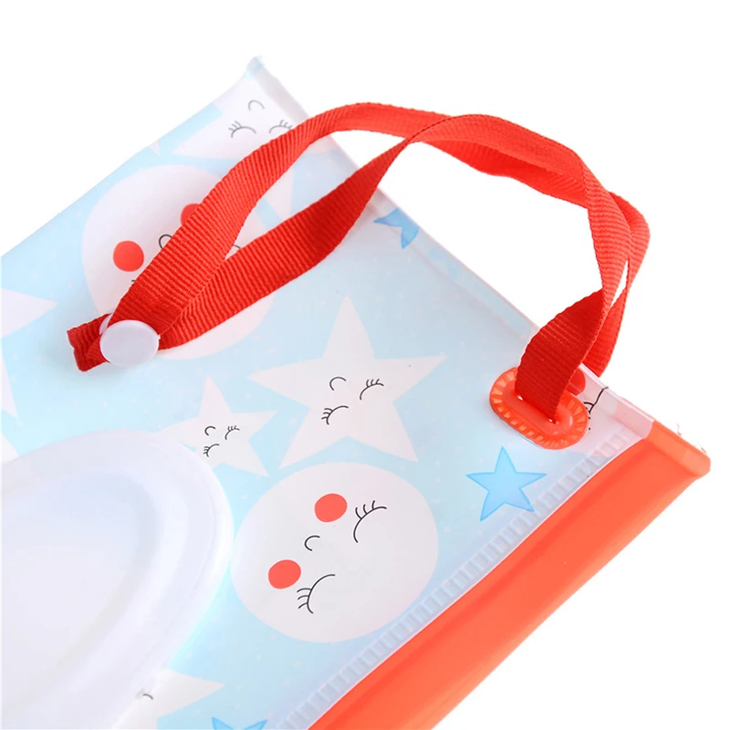 Clamshell Cosmetic Pouch Clutch and Clean Wipes Carrying Case Wet Bag Easy-carry Snap-strap Container | Дом и сад