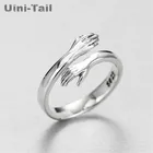 Uini-Tail Горячая новинка 925 стерлингового серебра европейские и американские ювелирные изделия любовное обнимающее кольцо ретро модное приливное Открытое кольцо GN601