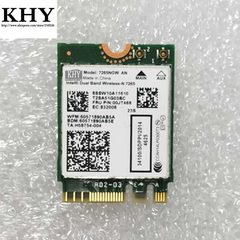 Оригинальный беспроводной Wi Fi Wlan 7265NGW 7265 AN для ThinkPad T450 T450S T550 X250 L450 W550S FRU