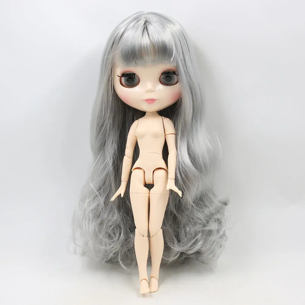 Blyth joint doll factory BL9084 новые мечтательные серые длинные вьющиеся волосы для девочек подарок DIY Белая кожа - Цвет: Like a picture