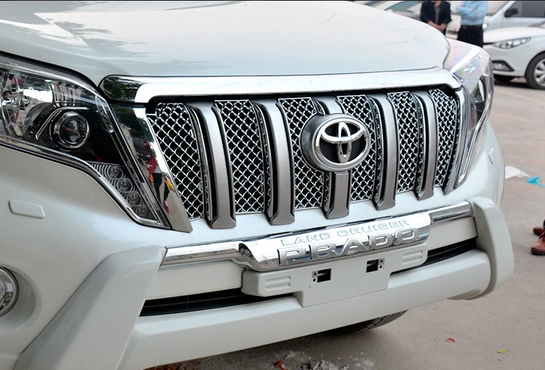 Передняя решетка из нержавеющей стали передняя вставка для Toyota Land Cruiser Prado FJ150 2014