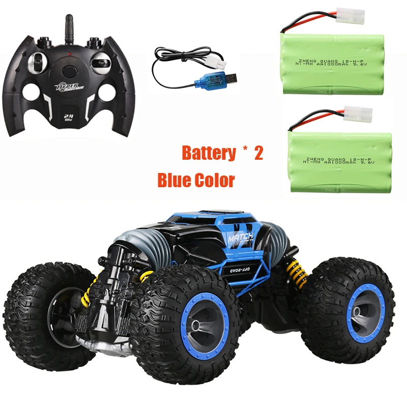 blue 2 battery 2,4G дистанционное управление мини RC трюк автомобиль деформация вездеход вращающийся RC грузовик RC Дрифт Радиоуправляемый автомобиль мини RC автомобиль 4WD - Цвет: blue 2 battery