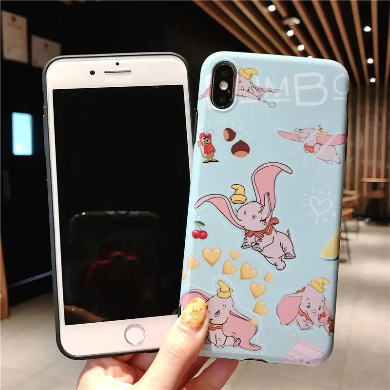 Мультяшный чехол Disneys Dumbo для iPhone X XS 8 7 6 S Plus XR Max Fly Elephant Мягкий ТПУ глянцевый