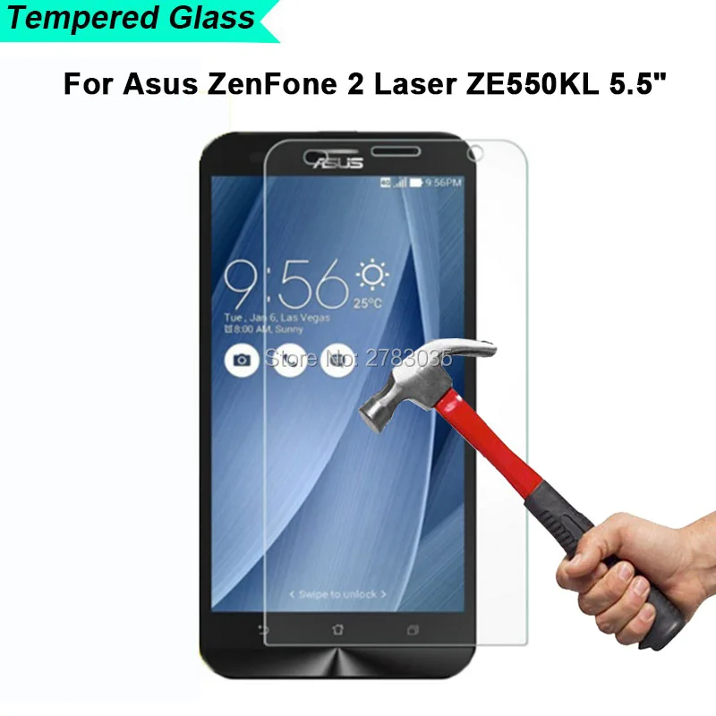 Ультратонкое закаленное стекло для Asus ZenFone 2 Laser ZE550KL ZE551KL твердость 5 дюйма 9H 2.5D