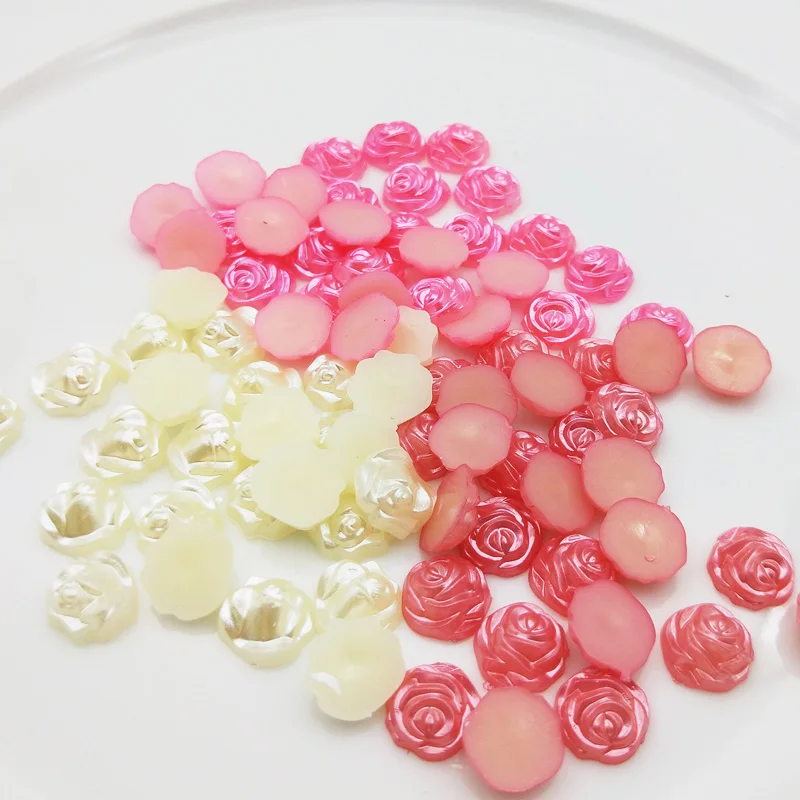 100 шт. 12 мм роза имитация половинки жемчужных бусин украшение сделай сам