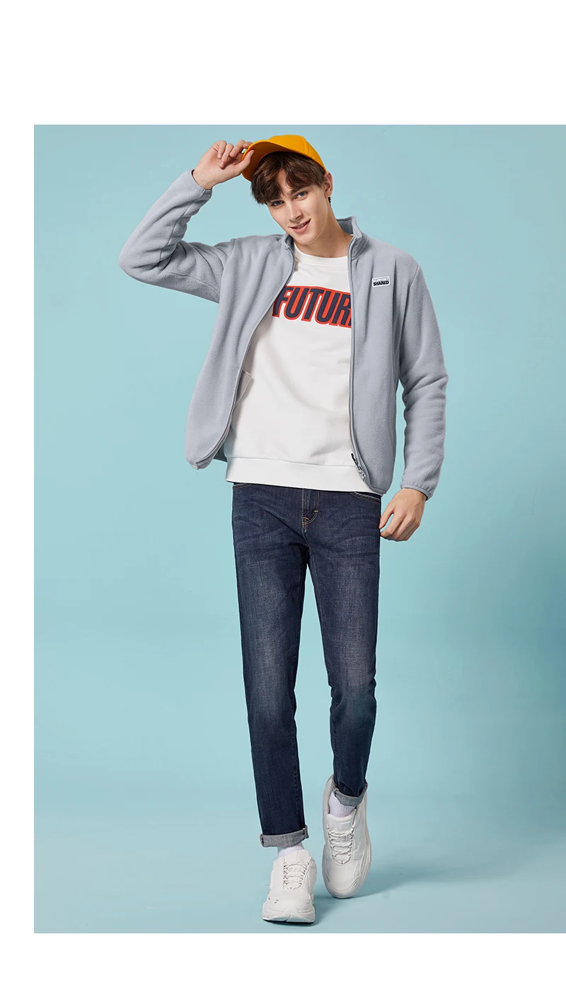SEMIR мужская флисовая куртка с длинным рукавом на молнии мужская куртка с воротником-стойкой мужская повседневная куртка на молнии Зимняя верхняя одежда
