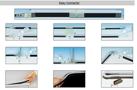 Светодиодный неоновый свет гибкий шнур аксессуар L разъем Т образный I для одного цвета LED Neon Flex 14*26 мм 10