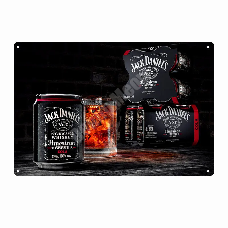 C Jack Wine Whiskey винтажная металлическая жестяная вывеска для паба, бара, казино, домашний декор, пивная рекламная тарелка, постер, Настенная художественная наклейка N277 - Цвет: C