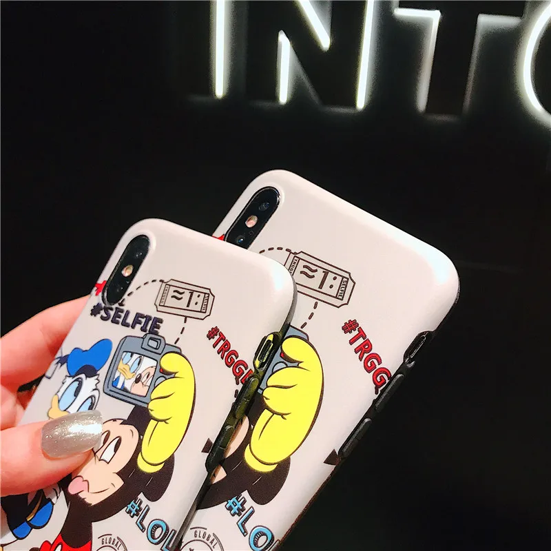 Mickey Minnie Mouse Case For iPhone 6 6s 8 X 7 XS MAX XR Cover Plus Donald Duck photograph Soft IMD Fundas cases |