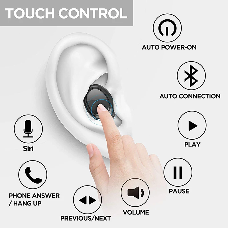 Настоящие беспроводные наушники вкладыши 5 0 Bluetooth Наушники Hi Fi 3D стерео