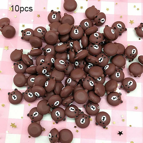 Brown 10pcs Happy monkey набор лизунов поставки слизи Подвески ПВХ Куте каваи животных DIY ремесла Декор для пушистое облако прозрачная слизь глина - Цвет: Brown 10pcs