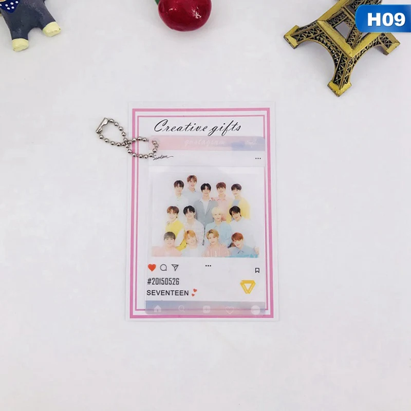 Blackpink Got7 Seventeen фото карта цепочка брелок Подвеска прозрачная карточка ПВХ брелок - Цвет: H09