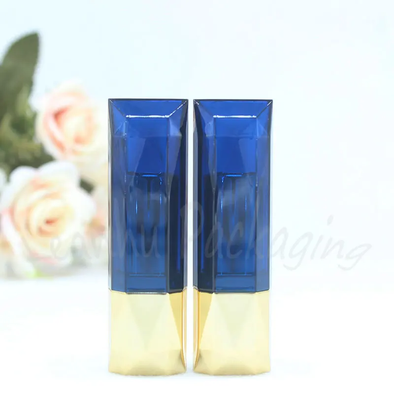 Blue High-grade Plastic Lip Gloss Tube , Empty Cosmetic Container , DIY Lipstick Tube ( 50 PC/Lot )