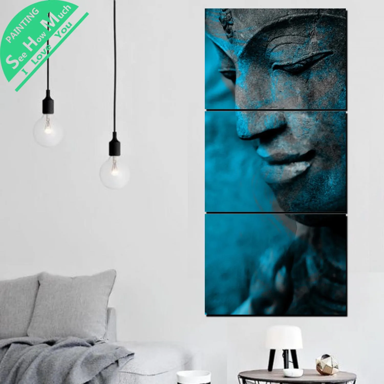 Комплект из 3 предметов Будды состояния HD Печатный Холст Картина Wall Art Украшение