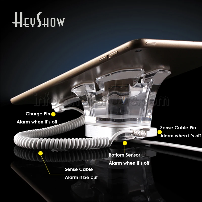 10x Tablet Security Display Stand Acrylic Anti Theft Holder Ipad alarm System IR For Tablet Retail In Mi Apple HUAWEI Store