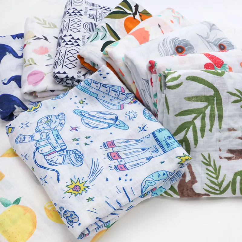 Модное хлопковое детское одеяло пеленка из муслина для новорожденных мягкое