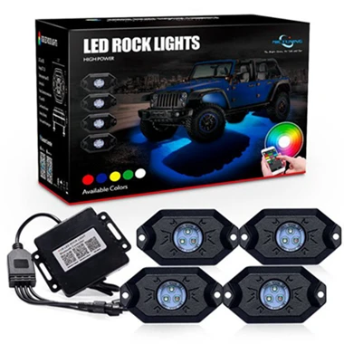 4pcs set 4 Pods RGB светодиодный светильник s с Bluetooth контроллером дистанционного управления многоцветный неоновый светодиодный светильник комплект для синхронизации музыки режим мигания - Цвет: 4pcs set