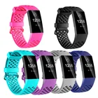 Фитнес-браслет для Fitbit Charge 3 Charge 4, дышащий силиконовый ремешок на запястье, спортивный браслет для активного отдыха, умные аксессуары