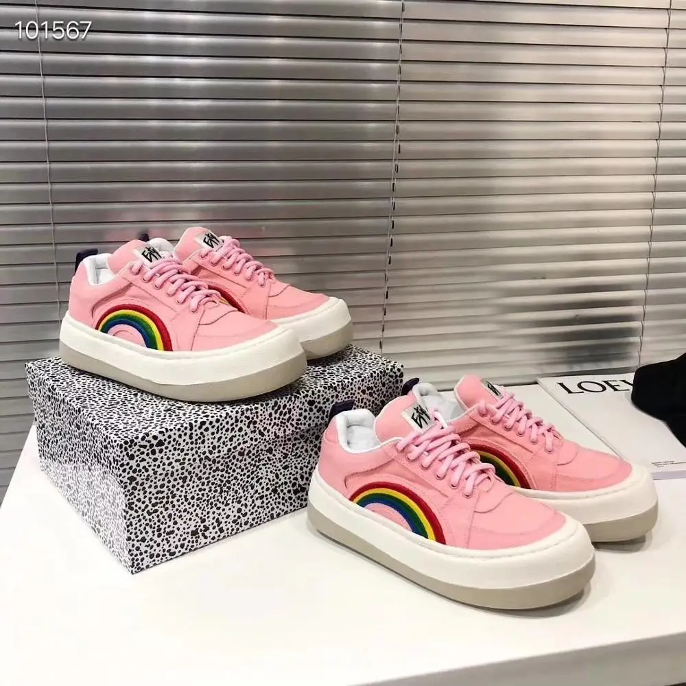 Повседневная парусиновая обувь Женские кроссовки на платформе Радужная zapatos de