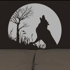 Волк вой Сумерки-виниловые наклейки на стены Наклейки для декора, бесплатная доставка, цвет: белый, черный, коричневый. .... P2031