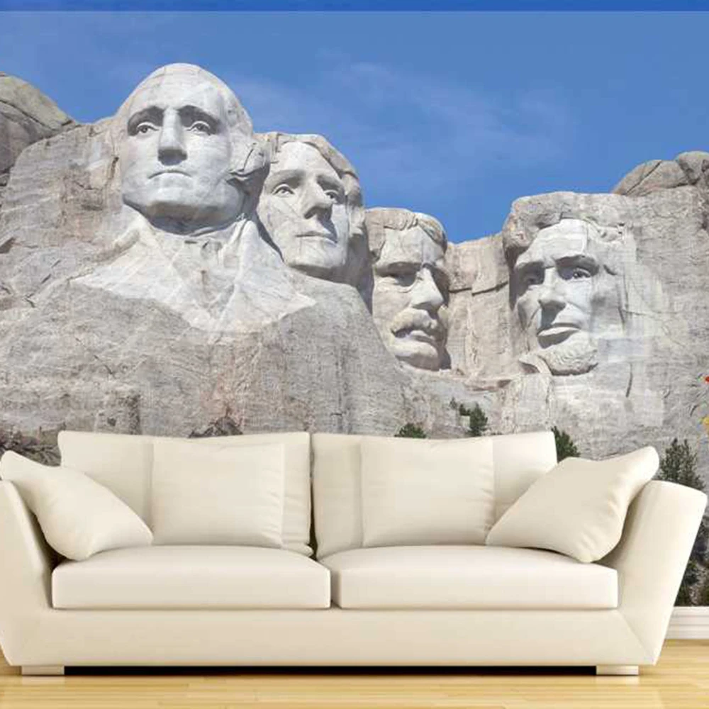 Голова на каменной стене гостиной фон 3D обои фотообои 3d papel de pared PW1435730431|wallpaper