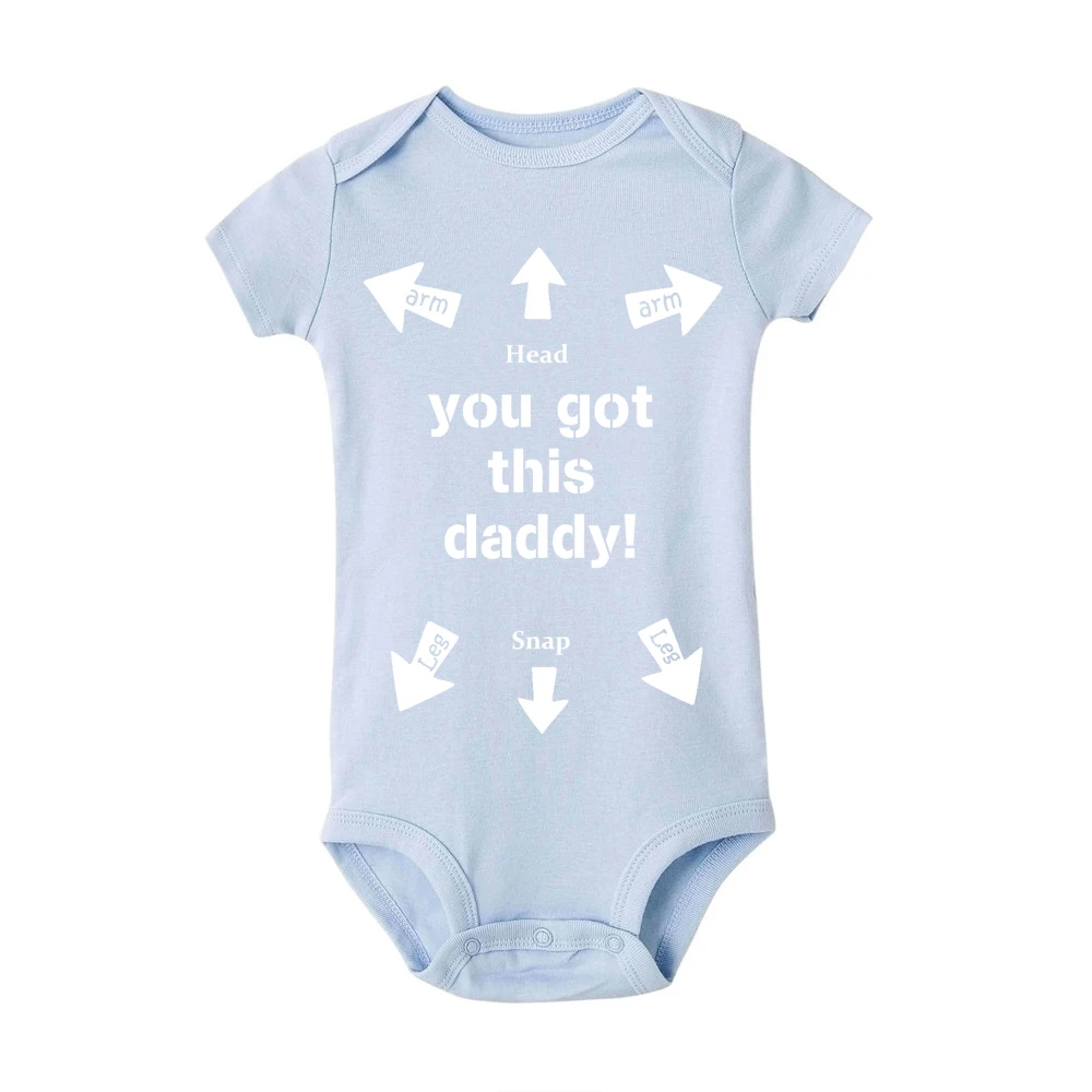 R011-SRPLB Боди для малышей с надписью «You Got This Daddy»; летняя одежда для новорожденных; хлопковый комбинезон для маленьких мальчиков и девочек - Цвет: R011-SRPLB