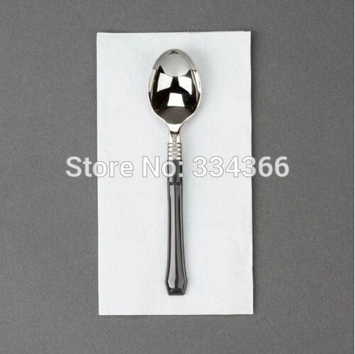 

150pcs/lot Disposable Plastic Wedding Cutlery 50Knives/50Forks/50Spoons/Flatware Sets Tableware As Silver
