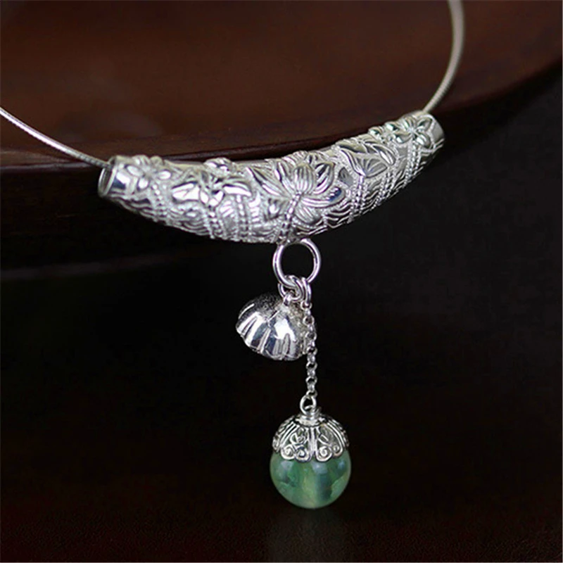 Lotus Fun реальные стерлингового серебра 925 Натуральный пренит ювелирных украшений