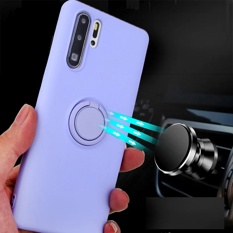 Socoupair Мягкий Жидкий чехол-держатель для телефона huawei P30 Pro Lite Nova 4e mate 20 Pro, мягкий силиконовый чехол из ТПУ с кольцом