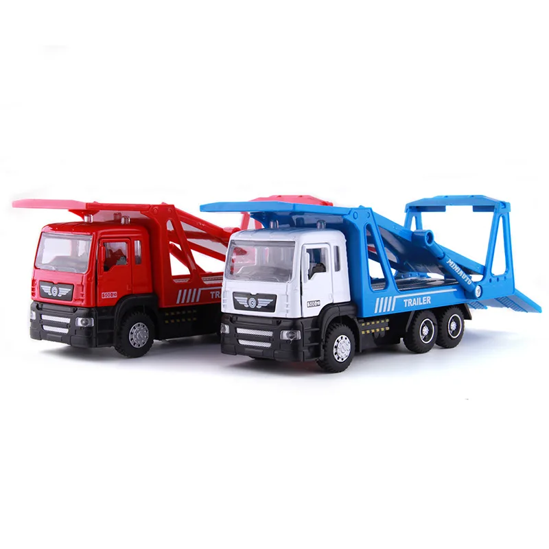 Best selling 1:50 sound and light pull back alloy model simulation die-casting traffic rescue trailer toy free shipping |