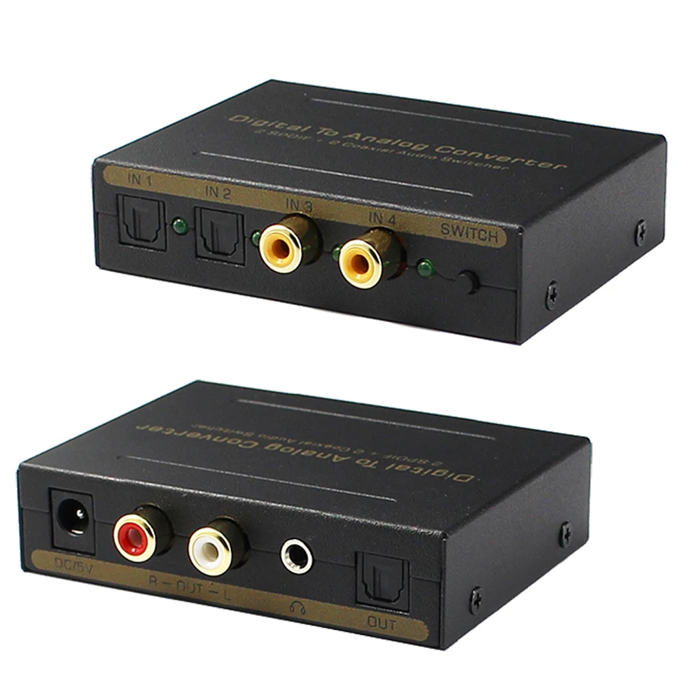 Цифро аналоговый аудио конвертер 2 SPDIF + коаксиальный вход и 3 5 мм L/R выход forPASS 2.0CH