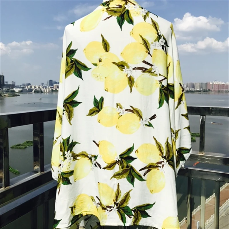 2019 Пляжная накидка с принтом лимона район пляжные костюмы туники пляжная Для
