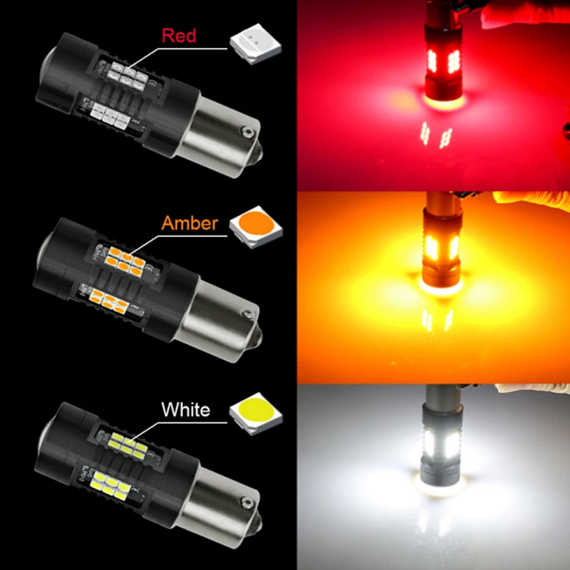 1 шт. LED Ba15s 1156 1157 BA15D Высокая мощность 3030 21smd белый Янтарный красный светодиодный
