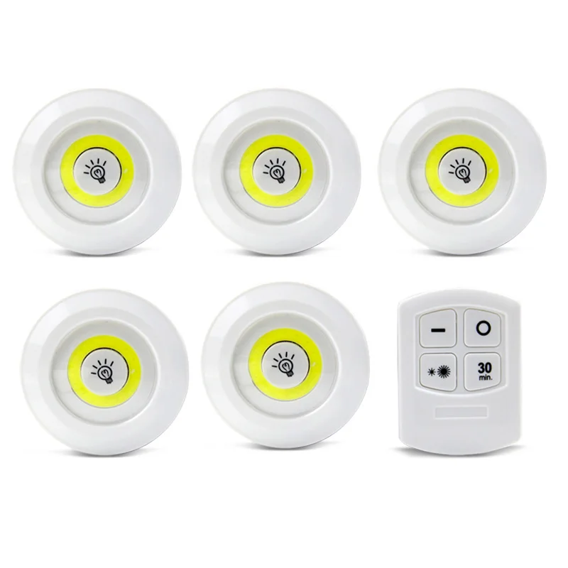 1Remote 5Lamp 3 Вт COB светодиодный ламповый светильник с пультом дистанционного управления на батарейках светодиодный светильник для шкафов светильник s для гардероба спальни Домашний Светильник ing - Испускаемый цвет: 1Remote 5Lamp