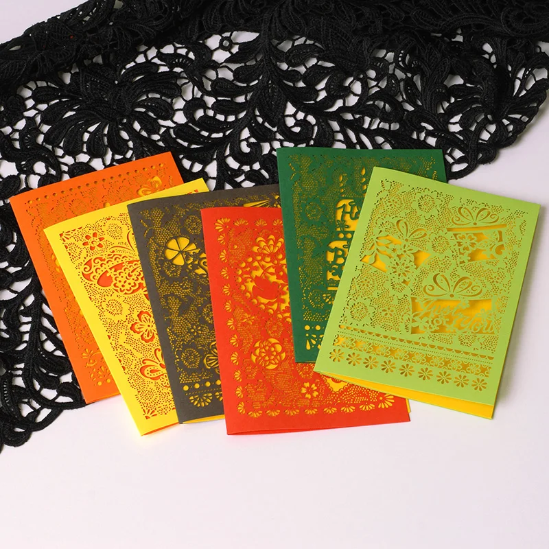 

3pc Birthday Business greeting cards multi-purpose beautiful laser cut greeting cards