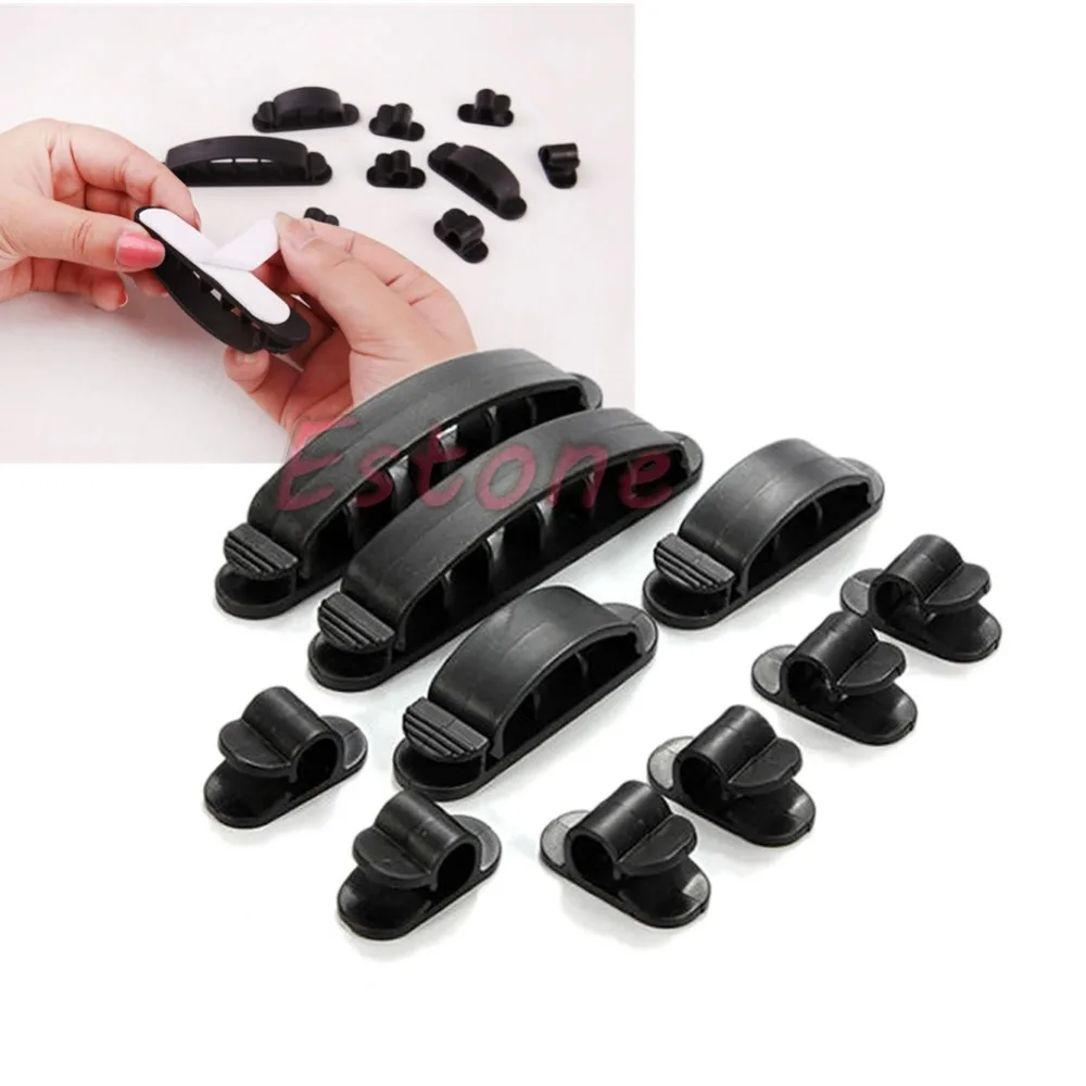 10 шт. Кабельный Шнур провод Органайзер пластиковые зажимы фиксаторы держатель с