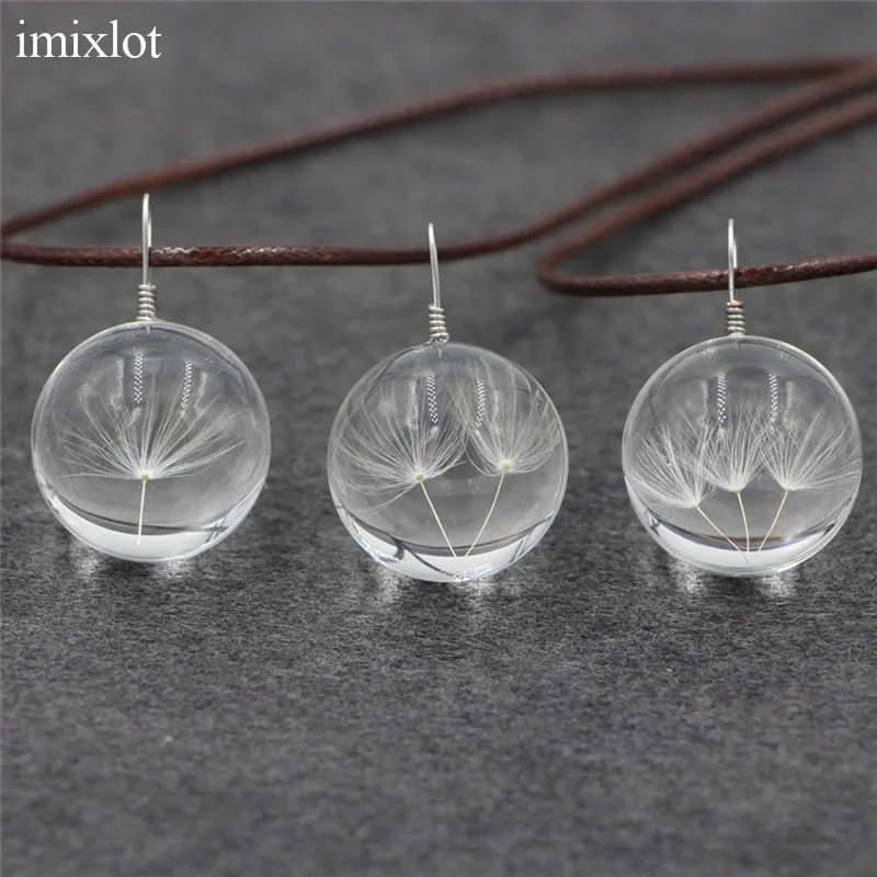 Imixlot оригинальная Подвеска из смолы одуванчика кожаная подвеска ожерелье 3 вида