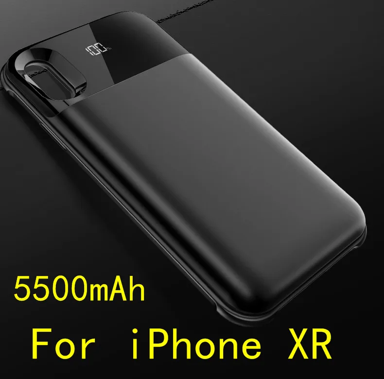 For iPhone XR-Black Умный чехол для зарядного устройства с цифровым дисплеем для IPhone X XS Max, чехол для iPhone X R - Цвет: For iPhone XR-Black