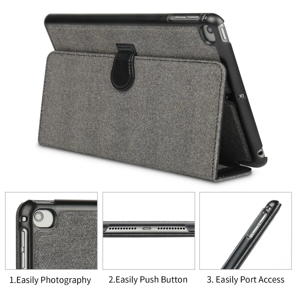 Jisoncase, чехол из микрофибры для iPad Mini 5, ультра тонкая подставка, дизайн, складной чехол-книжка, роскошный бренд, умный чехол для iPad mini 5, чехол