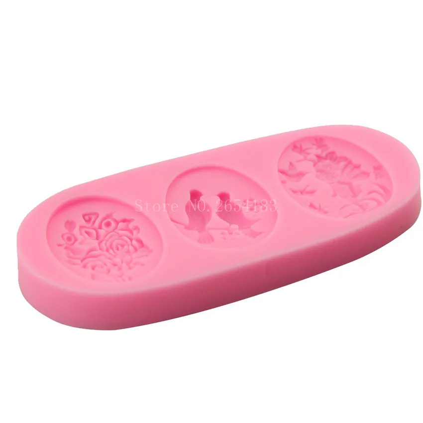 Valentine Marry Rose& Bird& Butterfly Силиконовое помадное мыло 3D форма для торта, капкейков, конфет, шоколадное украшение, инструмент для выпечки FQ2251