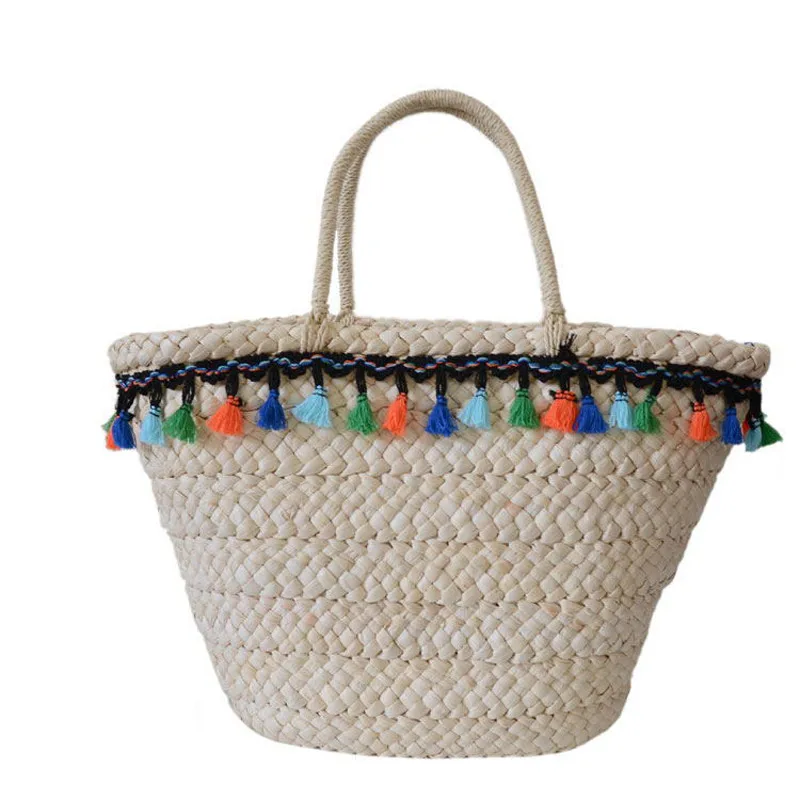 TOPHIGH в богемном стиле пляжная сумка женские сумки ручной работы из соломы Летние