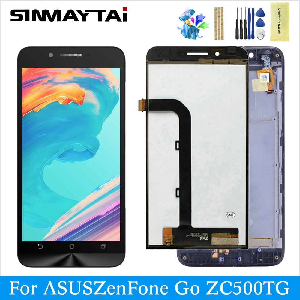 ЖК дисплей для ASUS ZenFone Go ZC500TG z00vd дигитайзер в сборе сенсорный экран сменный черный