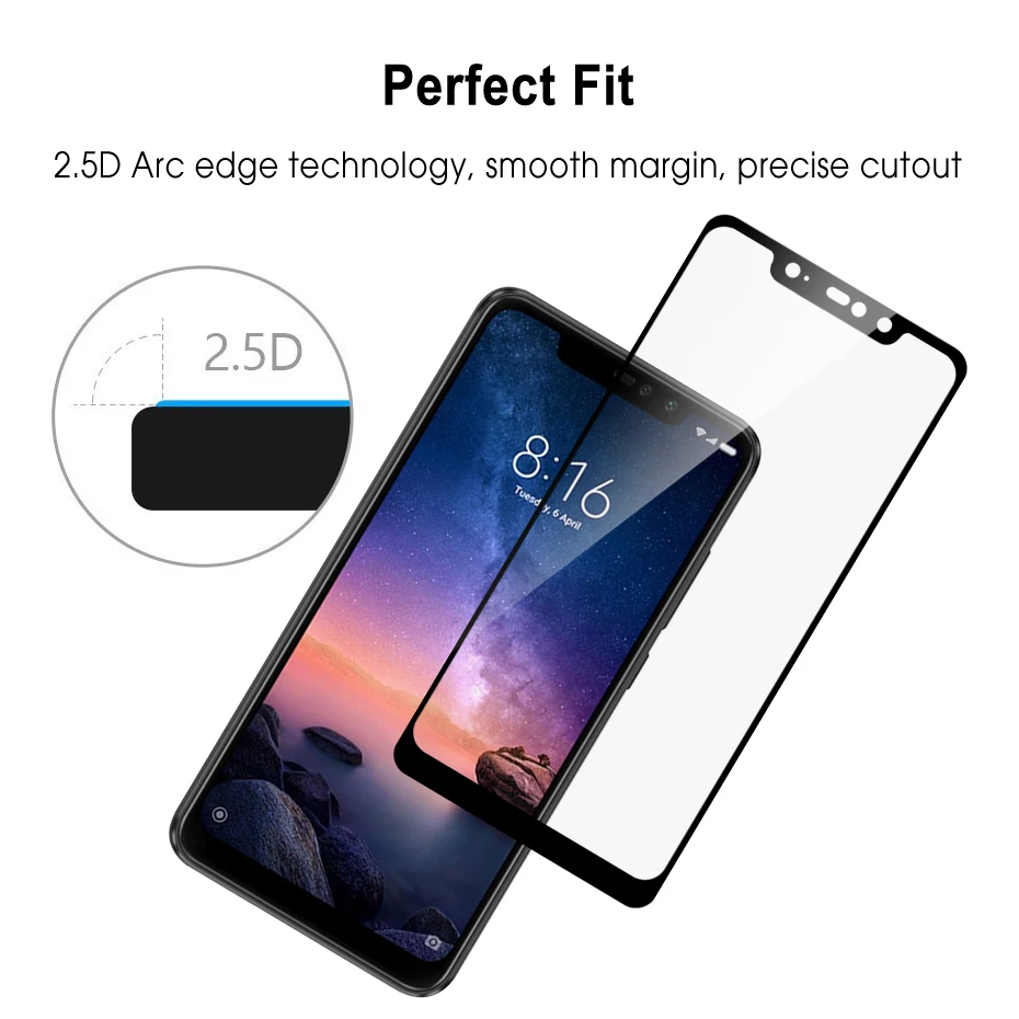 100% настоящая 9H Черная защитная пленка с полным покрытием из закаленного стекла