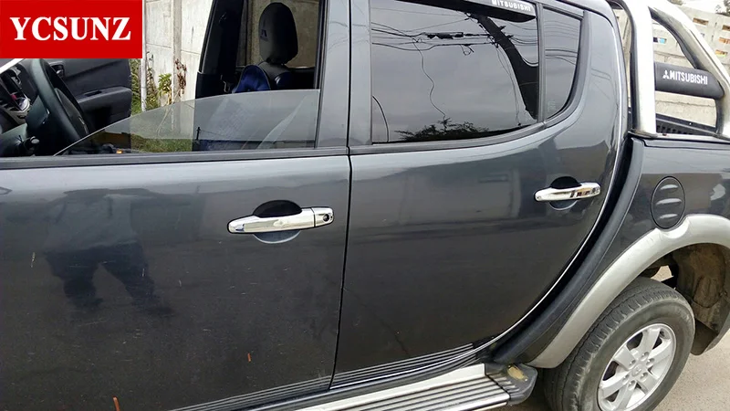 Для Mitsubishi L200 Triton ручки украшения продукты ABS Хромированная дверная ручка Крышка для Mitsubishi L200 Triton 2006- Ycsunz