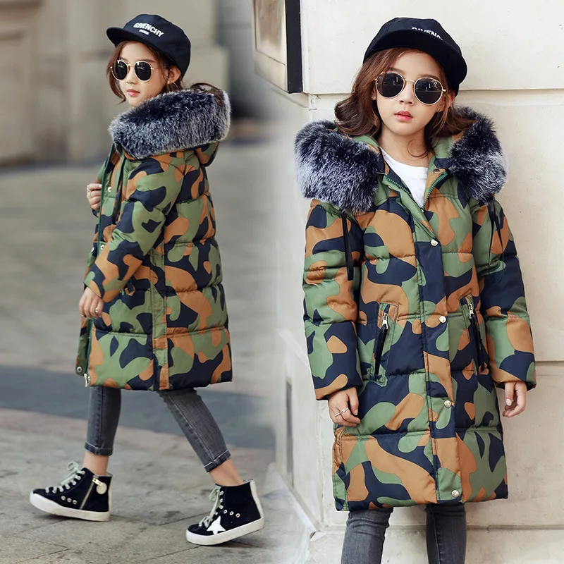 От 3 до 8 лет зимнее пальто для девочек длинные теплые детские с длинными рукавами