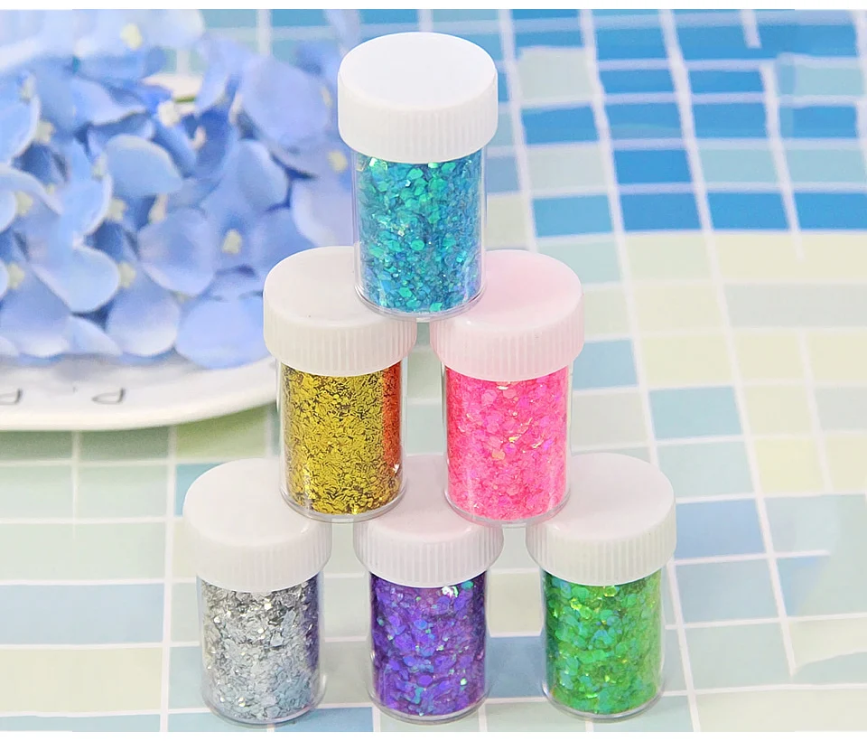 10 г/бутылка слайм конфеты ломтики наполнитель DIY поставки детские аксессуары украшения Кристалл грязи детей блеск бумаги слайм наполнитель