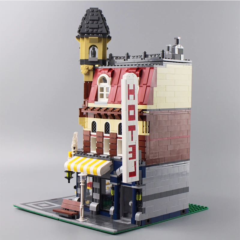King Bricks Lepinblocks 15009 15002 Creator вид на улицу города Домашние животные магазин кафе на углу строительные блоки городской дом 10218 10182 игрушки